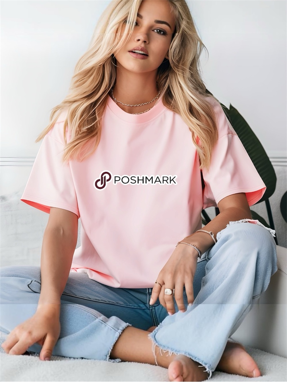 Posh logo shirt graphic tee. Faux rhinestone new S M L XL black or white - Picture 9 of 12
